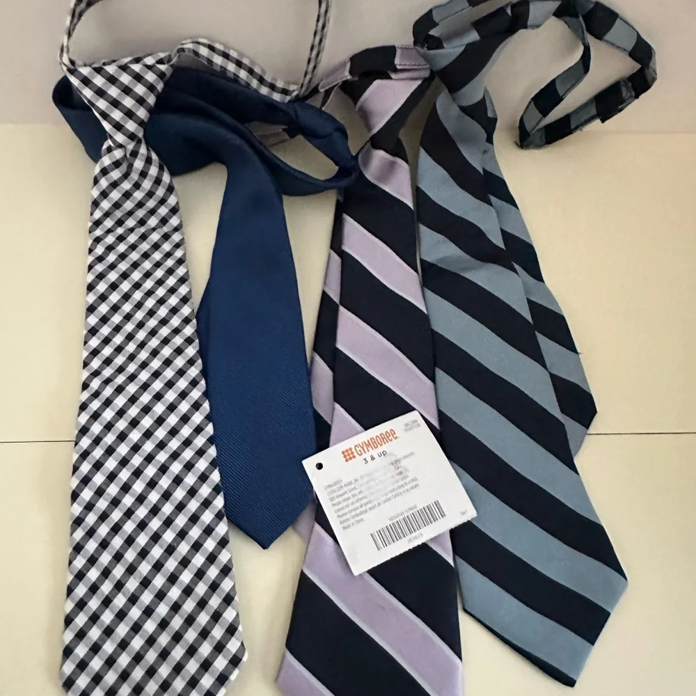 Bundle of Ties Gymboree Boys Stylish Tie Set (4) - Blue, Black, Gray NWT